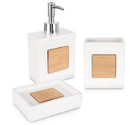Set da bagno in dolomite bianca, 3 pezzi