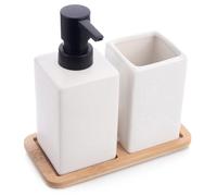 Set da bagno in dolomite bianca, 3 pezzi
