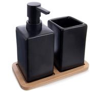 Set da bagno in dolomite nera, 3 pezzi