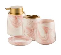 Set da bagno in marmo ceramico in quattro pezzi, accessori da bagno: portaspazzolino, bicchiere per spazzolino, portasapone, dispenser per sapone in schiuma, set 3 pezzi/4 pezzi