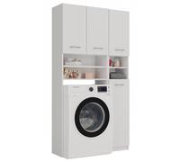 CDF Mobile alto MARPOL | Colore: Bianco | Moderno scaffale da bagno | Armadietto portaoggetti | Ripiani spaziosi | Porte | Montaggio facile | Maniglie eleganti