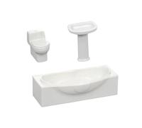 Set da bagno per casa delle bambole in miniatura, lavabo, vasca, WC, simulazione giochi di ruolo, accessori per fai da te in miniatura, decorazione per il bagno in miniatura, regalo per feste,
