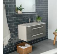 Set bagno lavabo Rapperswill grigio mobili da bagno Softclose mobili da bagno...