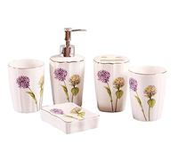 Set da Bagno Set Accessori Bagno Set da Bagno per La Casa alla Lavanda Accessori in Ceramica Set da Cinque Pezzi Prodotti per Il Lavaggio Set da Bagno in Stile Europeo Set Bagno Accessori