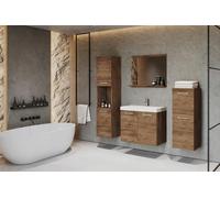 Set da bagno sospeso con lavabo, specchio e 2 colonne, Lefkas opaco