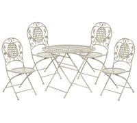 Set da Balcone Bistro a 4 Posti in Metallo Verde Chiaro Bivio