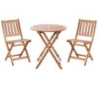 Set da balcone in legno di acacia certificato pieghevole marrone Febbio