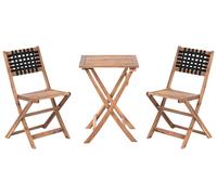 Set da balcone in legno di acacia marrone e nero pieghevole Coniolo