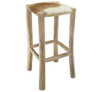 Set da bar Stools in vera pelle e legno di teak solido, Kitchen Counter Height Chairs for Dining Room Island, realizzato a mano