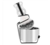 Set da barba con ciotola per sapone + supporto per pennello, kit in nylon e acciaio inossidabile Pure Hair