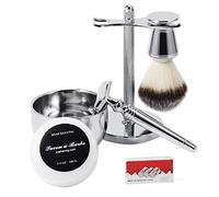Set da barba da uomo con porta spazzolino da barba e tazza di sapone