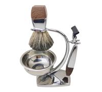 Set da Barba JHTSOLE con Pennello da Barba per Capelli di Tasso, Ciotola di Sapone Elegante Kit da Barba e Supporto, Manico da Barba Compatibile con Mach3 per Rasoio da Uomo Regalo