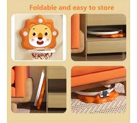 Set da basket con canestro e pallina a tema animali cartoni animati, adatto per uso interno/esterno, per bambini dai 3 anni in su 1 Set - Leone ArancioneABS