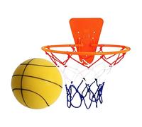 Set Da Basket E Canestro Silenziosi - 1 Set Da Allenamento Per Dribbling Indoor Silenzioso Con Cerchio Regolabile, Attrezzatura Per Allenamento Senza Rumore | Alenamento Di Basket In Casa, Palestra,