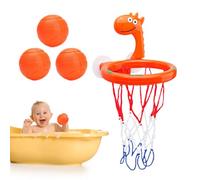 Set da basket giocattolo da bagno - cerchio da basket da bagno | Giocattolo da interattivo | Design di una tazza di aspirazione forte, 5 palline incluse, stile cartoni animati, promuove l'attivi