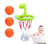 Set da basket giocattolo da bagno - cerchio da basket da bagno | Giocattolo da interattivo | Design di una tazza di aspirazione forte, 5 palline incluse, stile cartoni animati, promuove l'attivi