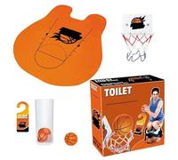 Set da basket per WC, divertente set di anelli per il bagno, divertente gioco da bagno per gli uomini, idea regalo originale per il bagno, mini cestino, fantasia umoristica