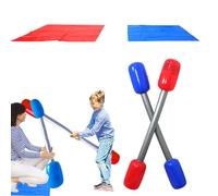Set da Battaglia Gonfiabile - Gioco Gladiatore Giocoso All'aperto, Bastone E Tappeto | Animazione Ideale per Eventi Familiari | Attività Fisica per E Adolescenti