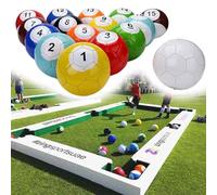 Set da Biliardo da 16 Pezzi In Similpelle, Set da Gioco con Palline da Calcio e Snooker In Pu, Gioco da Tavolo per Il Divertimento In Famiglia All'aperto e Al Chiuso, per Giardino 15CM