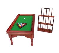 Set da biliardo in miniatura in legno 1:12, accessori per case delle | Set tavolo da biliardo e stecca da biliardo per case delle bambole, accessori decorativi, oggetti di scena per la scrivania