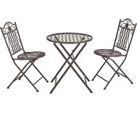 Set da bistrot 'Biella' 3 pezzi pieghevole in metallo verde scuro