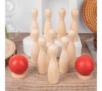 Set Da Bowling In Legno, Birilli, Giocattoli Per L'apprendimento Precoce Del