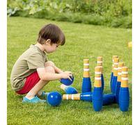 Set da bowling in legno da 10 pezzi, giocattolo educativo, birilli da