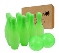 Set da bowling per bambini, 10 birilli di plastica e 2 palline, set da bowling per bambini, gioco educativo per attività all'aperto al chiuso, regali per feste di compleanno per ragazzi e ragazze