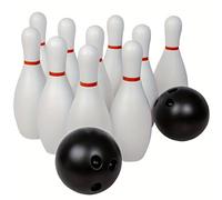 Set da bowling per bambini, giocattolo sportivo per interni ed esterni, stile classico bianco, grande, 10 birilli e 2 palle Tagli UnicaPolietilene