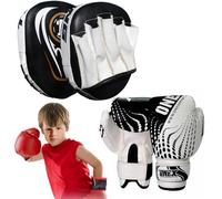 Set da boxe, focus pad per bambini, guantoni da boxe, set sacco da boxe, set da boxe bersaglio, set da allenamento, MMA, pad Hook & Jab Strike (set nero)