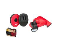 Set da Boxe Guantoni e Guantoni e Paracolpi Rosso Nero