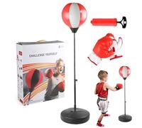 Set Da Boxe - Sacco Da Boxe Junior Over 13, Attrezzatura Portatile Per Kickboxing | Durevole Allenatore Di Fitness Per Bambini Atletico Gioco Attivo Pratica Marziale Riflessi Esercizi Supporto Piedist