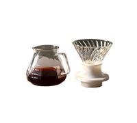 Set da caffè preparato a mano Server da caffè con filtro Interruttore Gocciolatore Macchina in vetro borosilicato fatto a mano for set di gocciolatori for caffè(Transparent-2pc Set)