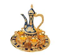 Set da caffè turco vintage per tavolo da pranzo per camera da letto, blu