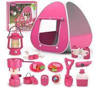 Set da campeggio per bambini con tenda - tenda giocattolo pop up per bambini all'aperto Ultimate Intervento Camping Tool Set regalo per ragazze di 3, 4, 5, 6