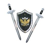 set da cavaliere con scudo e due spade per bambini