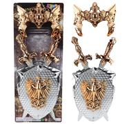 Set da Cavaliere per Bambini Scudo con Due Spade e Maschera Aquila Dorata