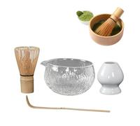 Set da cerimonia matcha, set matcha | Accessori Matcha Bowl Spoon Whisk Broom | Strumenti di produzione del tè squisiti e versatili, kit completo in stile giapponese per la casa,