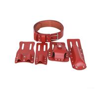 Set da cintura per attrezzi in pelle, 5 in 1, organizer multi-scomparto per commercianti con supporti mobili per chiavi, livelle e martelli, marrone e nero, impalcatura professionale e uso fai da te