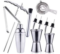 alpina Set da cocktail completo - 14 pezzi - shaker/stamper/jigger/ecc, in acciaio inox