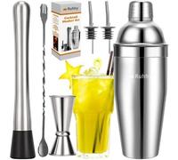 Set da Cocktail Con Shaker Kit Barman Inox Professionale Preparazione Bevande