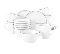 Set Da Colazione Seltmann Weiden Lido Black Line 18 Pezzi