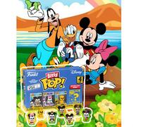 Set da collezione di 4 mini figure in vinile Funko Bitty Pop di Mickey, Minnie e Pluto, con scaffale espositore, decorazione da scrivania carina, regalo per fan Tagli UnicaPolicloruri di vinile