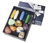 Set da collezione di cristalli e pietre, 14 pietre chakra, gemma da meditazione, chakra di grezzo, collezione iniziale per principianti, yoga