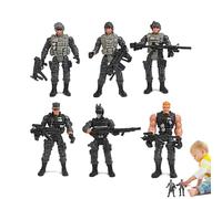 Set da collezione di statuette di soldati, 6 pezzi, mini action figure sicure, giocattoli educativi, soldati per bambini, per migliorare le abilità, materiale robusto, gioco fantasioso