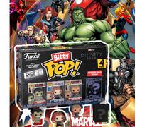 Set da collezione Funko Bitty Pop Marvel The Infinity Saga, 4 mini figure in vinile con scaffale espositivo impilabile e figura misteriosa, set da collezione Hulk, Black Widow, Hawkeye Tagli UnicaPoli