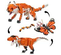 Set da costruzione 3 in 1 per animali selvatici, compatibile con accessori Lego 630, T-Rex, volpe rossa e farfalla monarca, costruisci 3 animali in 1, regalo per compleanno, 623 pezzi
