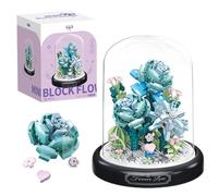 Set da Costruzione di Bouquet di Fiori,Mattoncini per Bouquet Immortale di Rose,Mattoncini per Piante Artificiali per Adulti,Kit per La Costruzione di Fiori, Adulti e Bambini