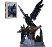 Set da costruzione di corvi, kit di modello gotico nero corvo, animale da collezione, modello a tema e decorazione per la casa, regalo unico per adulti, compatibile con set di uccelli Lego, 1080 pezzi
