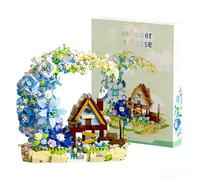 Set da costruzione Moonflower Tree House, modello da favola con dettagli floreali decorativi, oggetto da collezione e da decorazione per la scrivania (Espositore + illuminazione)